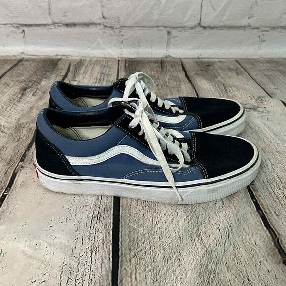 D10 Vans Old Skool Blue and Black Sneakers, Size 9, Pre-owned - Picture 2 of 8